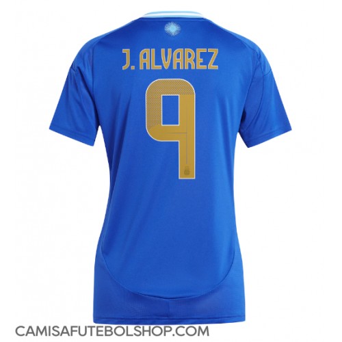 Camisa de time de futebol Argentina Julian Alvarez #9 Replicas 2º Equipamento Feminina Copa America 2024 Manga Curta